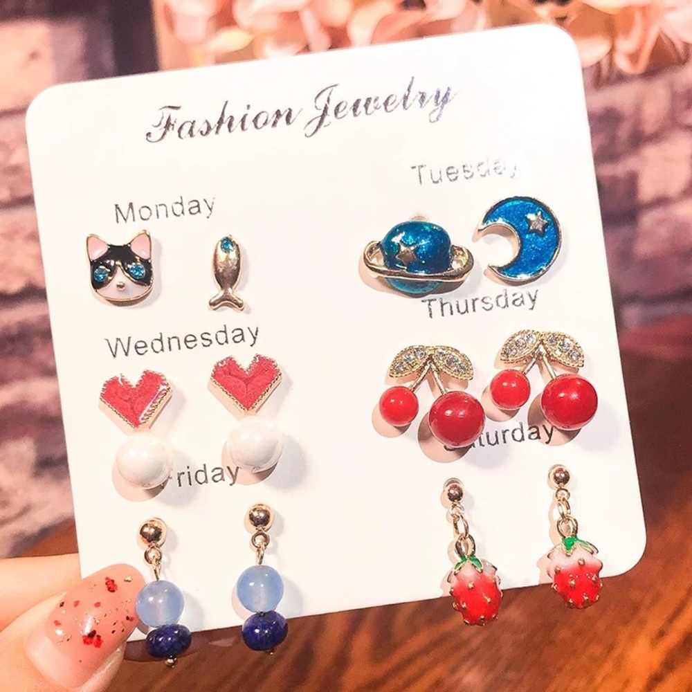 6 pieces/ selected earring set